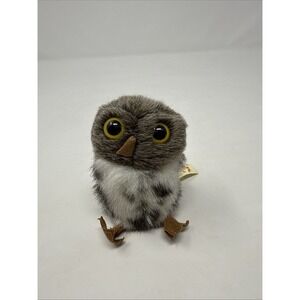 Realistic Folkmanis Spotted Owl Mini Plush Finger Puppet Stuffed Animal 4" Used